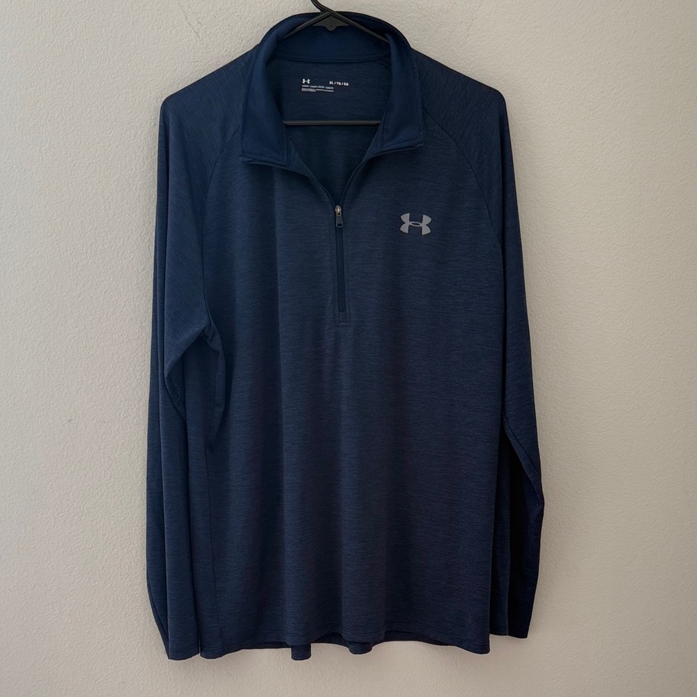 Under Armour Heather Navy Blue Half-Zip Lightweight Top Size XL
